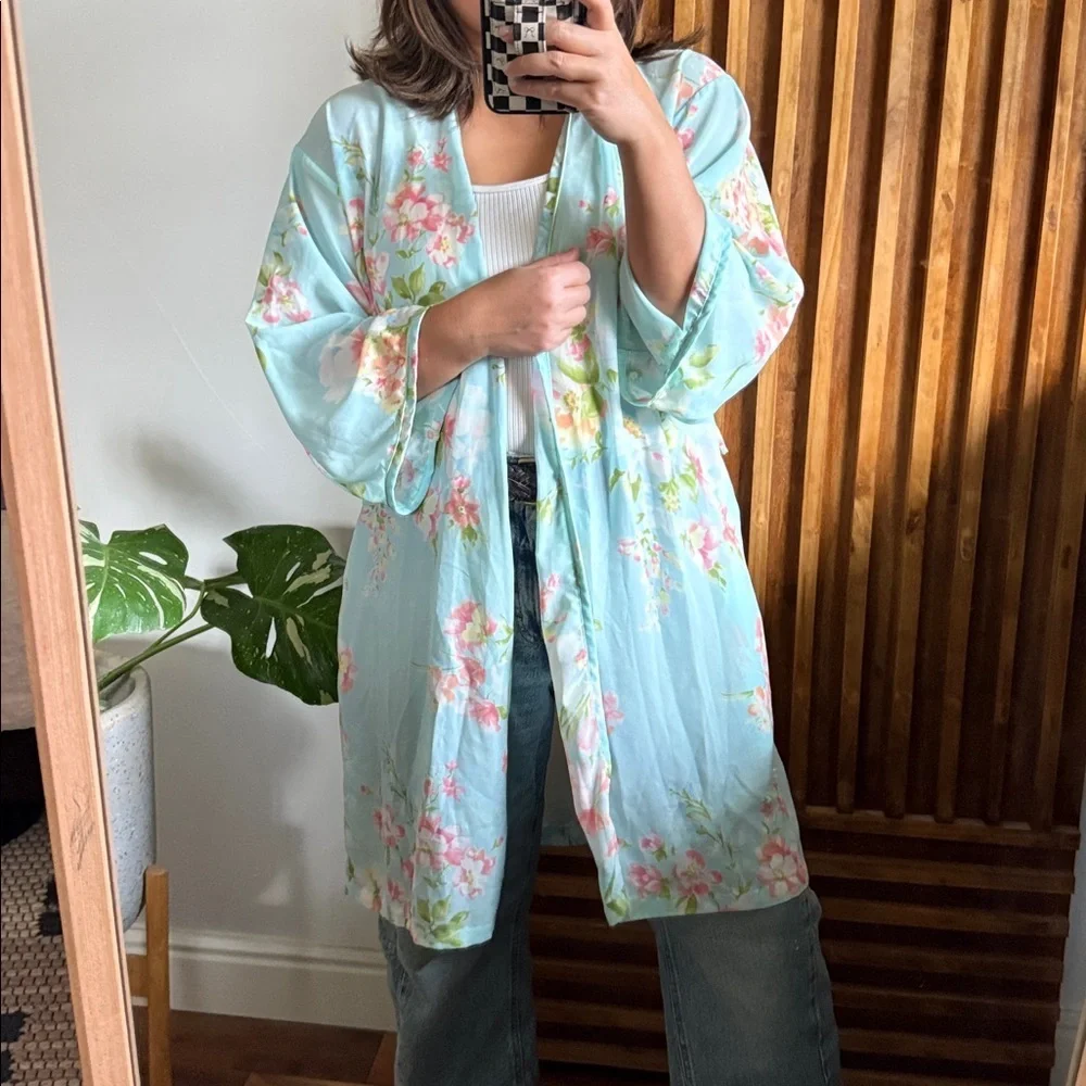 vintage Oscar De La Rente‎ Floral Sleepwear Robe. Size S/M. Read***